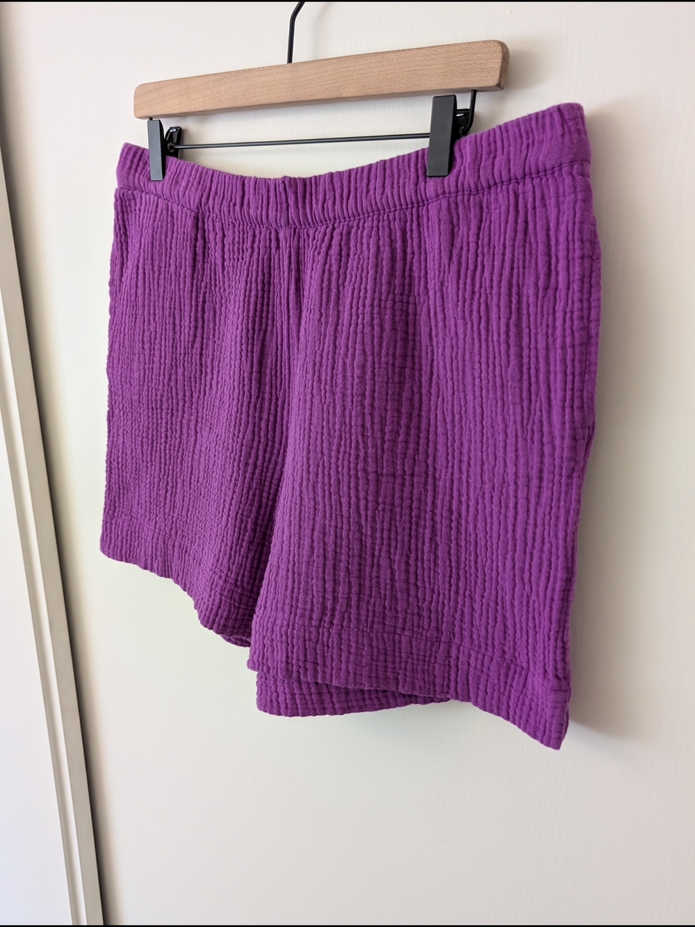 J. Jill Womens Medium Petite Purple 100% Cotton Gauze Pull On Shorts Casual - Picture 5 of 6